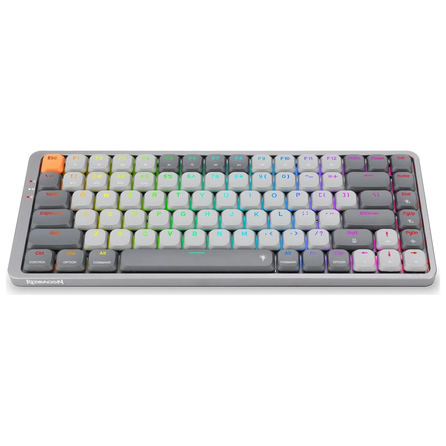 TECLADO GAMMER REDRAGON MECANICO AZURE SWITCH RED RETROILUMINADO WIRELESS BLUETOOTH CABLE 75%