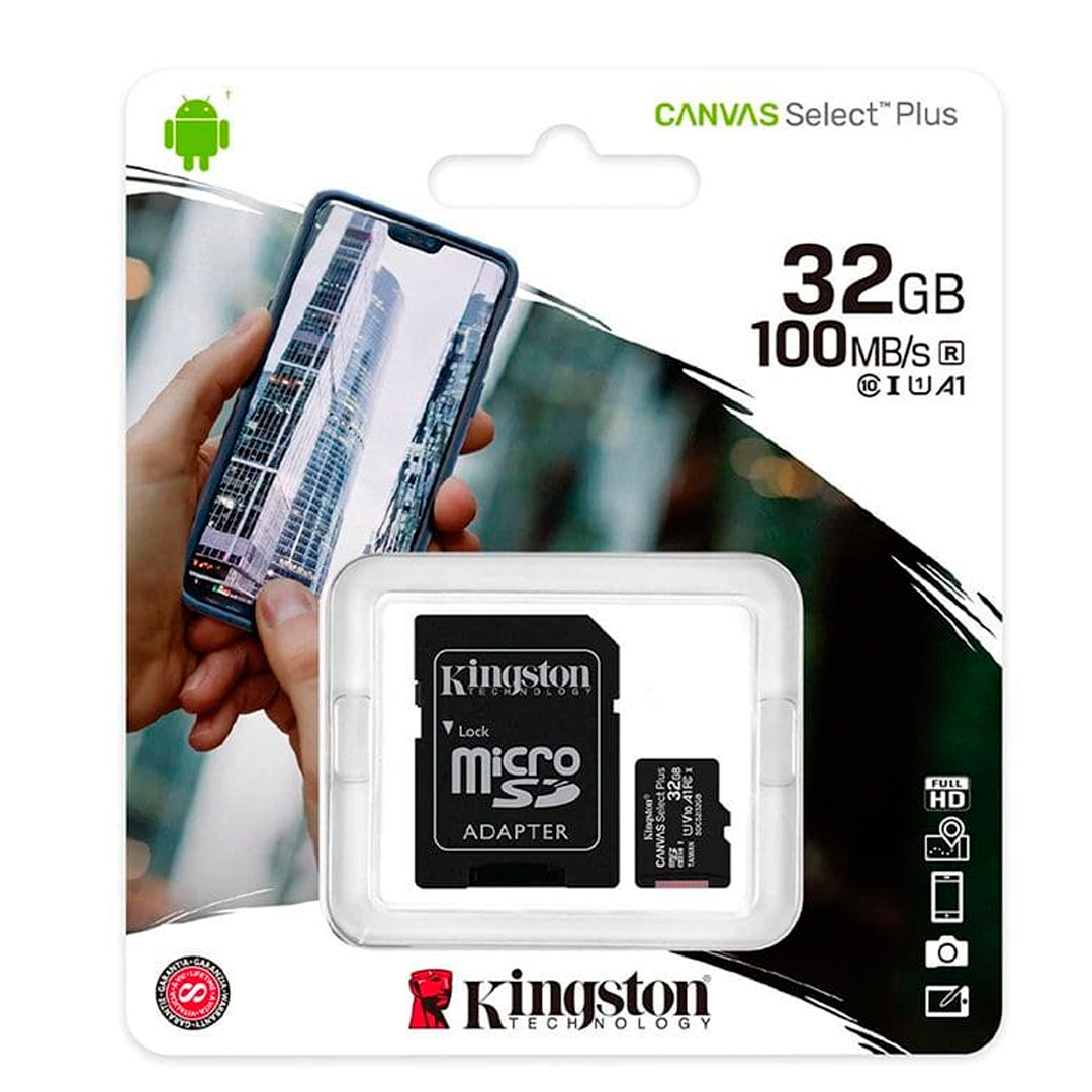MEMORIA MICRO SD CON ADAPTADOR KINGSTON 32 GB