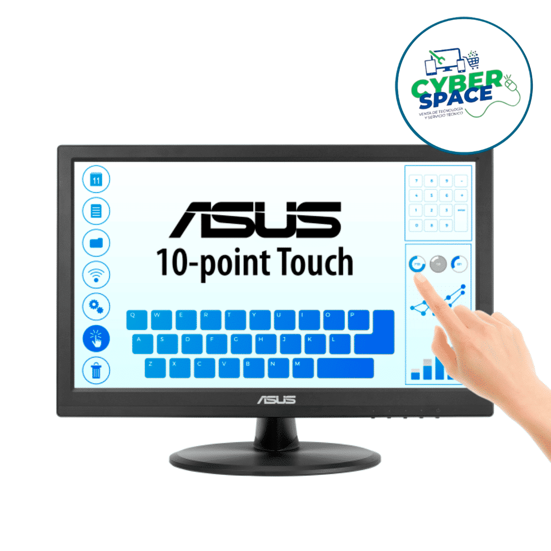 MONITOR ASUS VT169HE  TOUCH15.6" PULGADAS RESOLUCION 60 Hz CONECTIVIDAD HDMI y VGA 10 POINT