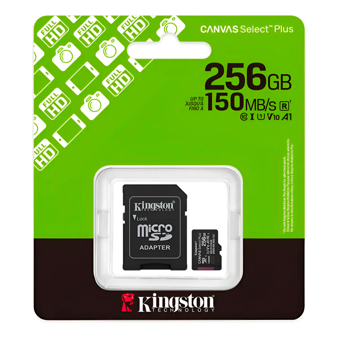 MEMORIA MICRO SD CON ADAPTADOR KIGSTON 256 GB