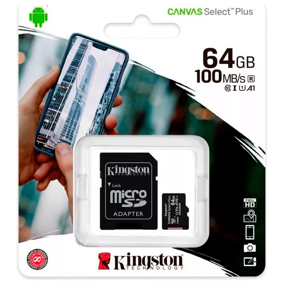 MEMORIA MCRO SD CON ADAPTADOR KINGSTON 64 GB