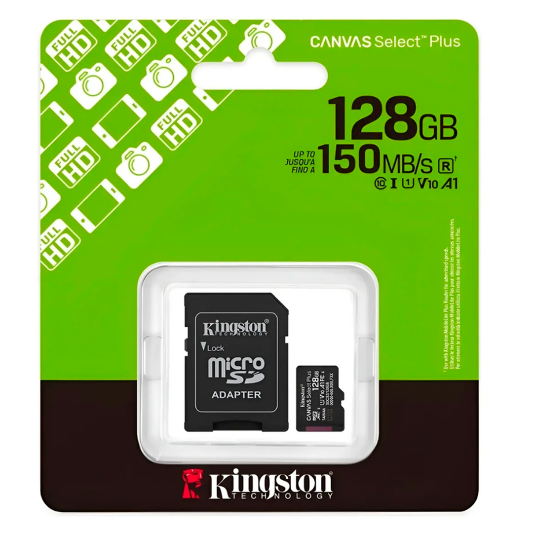 MEMORIA MICRO SD CON ADAPTADOR KINGSTON 128 GB